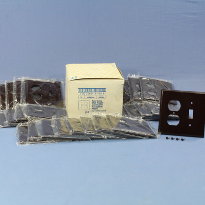 Eagle 2038B Brown 2-Gang Toggle Duplex Plastic Mid-Size Wallplate Cover 25-pack