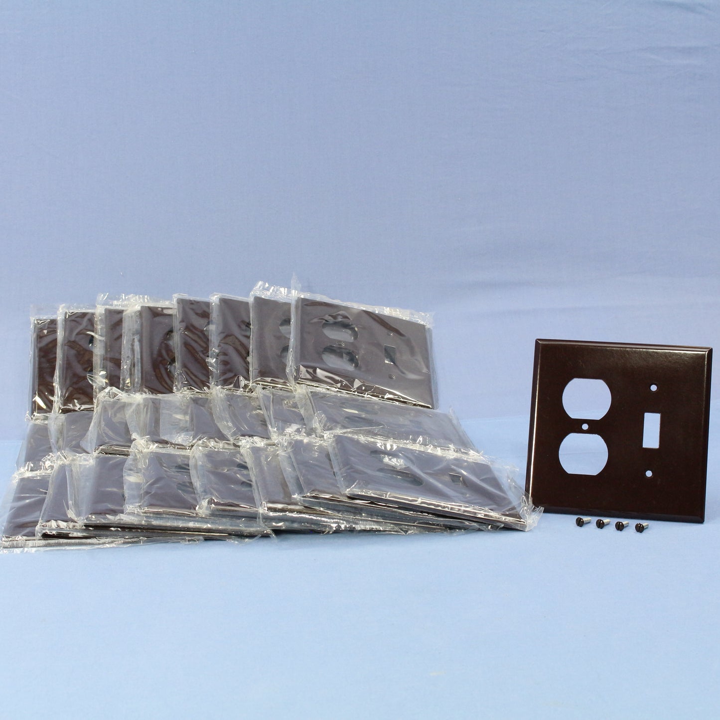 Eagle 2038B Brown 2-Gang Toggle Duplex Plastic Mid-Size Wallplate Cover 25-pack