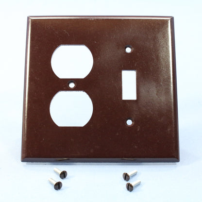 Eagle 2038B Brown 2-Gang Toggle Duplex Plastic Mid-Size Wallplate Cover 25-pack