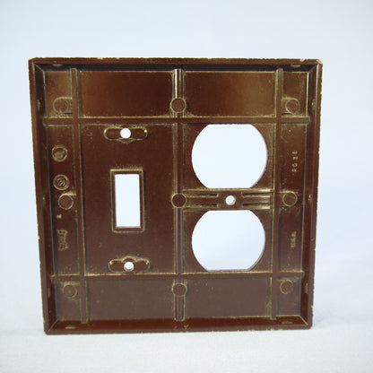 Eagle 2038B Brown 2-Gang Toggle Duplex Outlet Plastic Mid-Size Wallplate Cover