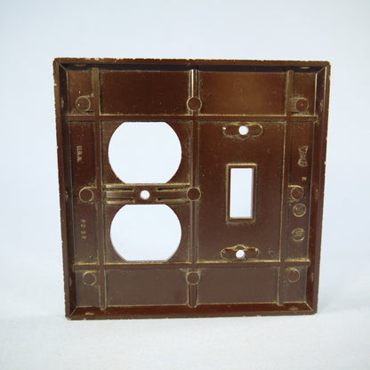 Eagle 2038B Brown 2-Gang Toggle Duplex Plastic Mid-Size Wallplate Cover 2-pack