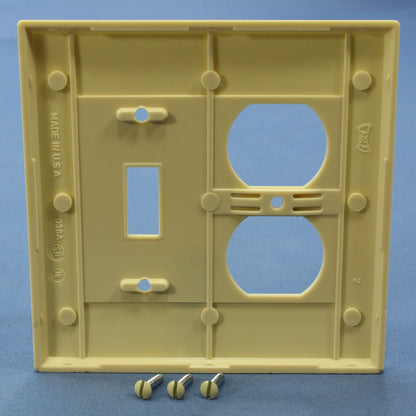 Eagle 2038V Ivory 2-Gang Toggle Duplex Plastic Mid-Size Wallplate Cover 25-pack