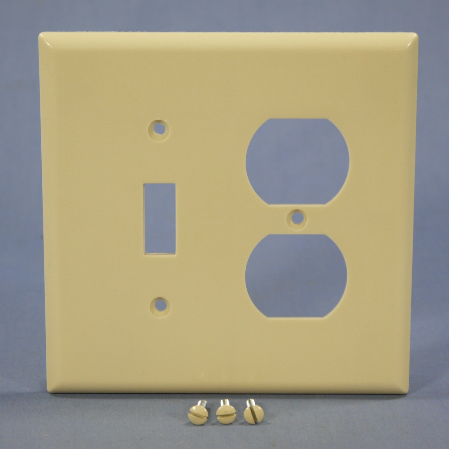 Eagle 2038V Ivory 2-Gang Toggle Duplex Outlet Plastic Mid-Size Wallplate Cover