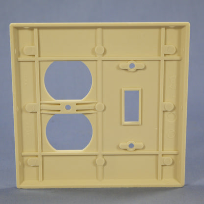 Eagle 2038V Ivory 2-Gang Toggle Duplex Outlet Plastic Mid-Size Wallplate Cover