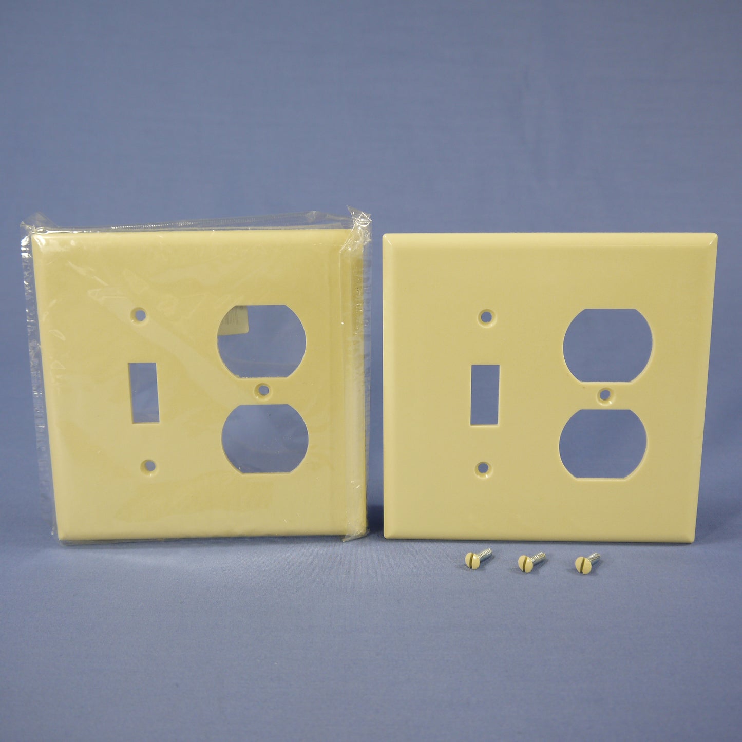 Eagle 2038V Ivory 2-Gang Toggle Duplex Plastic Mid-Size Wallplate Cover 2-pack