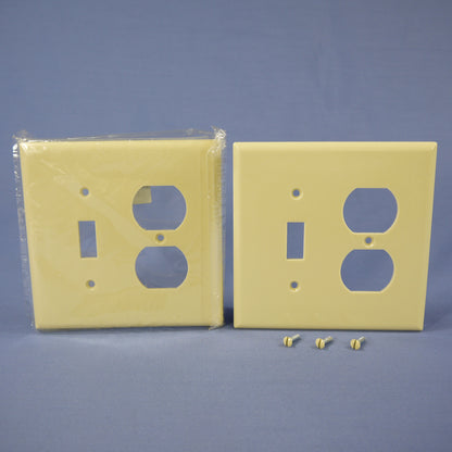 Eagle 2038V Ivory 2-Gang Toggle Duplex Plastic Mid-Size Wallplate Cover 2-pack
