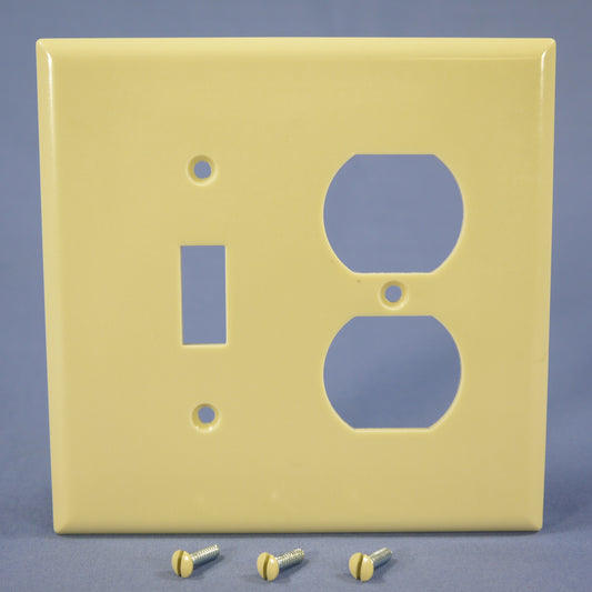 Eagle 2038V Ivory 2-Gang Toggle Duplex Plastic Mid-Size Wallplate Cover 2-pack