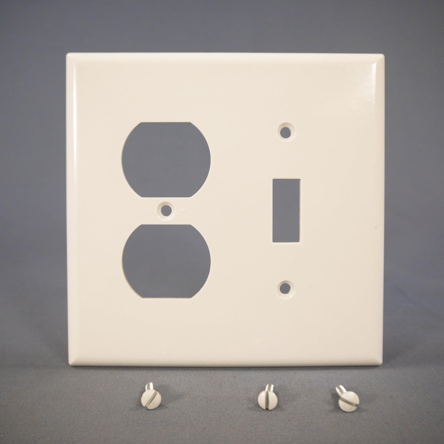 Eagle 2038W White 2-Gang Toggle Duplex Outlet Plastic Mid-Size Wallplate Cover