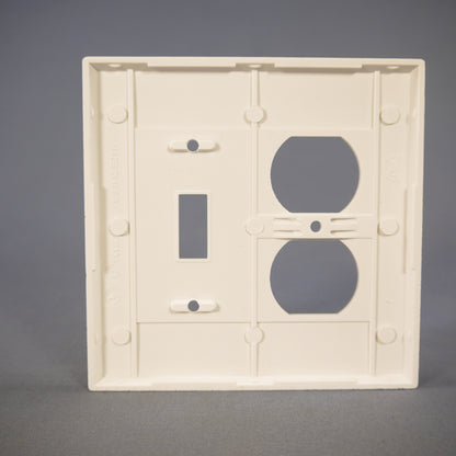 Eagle 2038W White 2-Gang Toggle Duplex Outlet Plastic Mid-Size Wallplate Cover