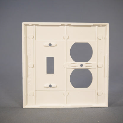 Eagle 2038W White 2-Gang Toggle Duplex Plastic Mid-Size Wallplate Cover 2-pack