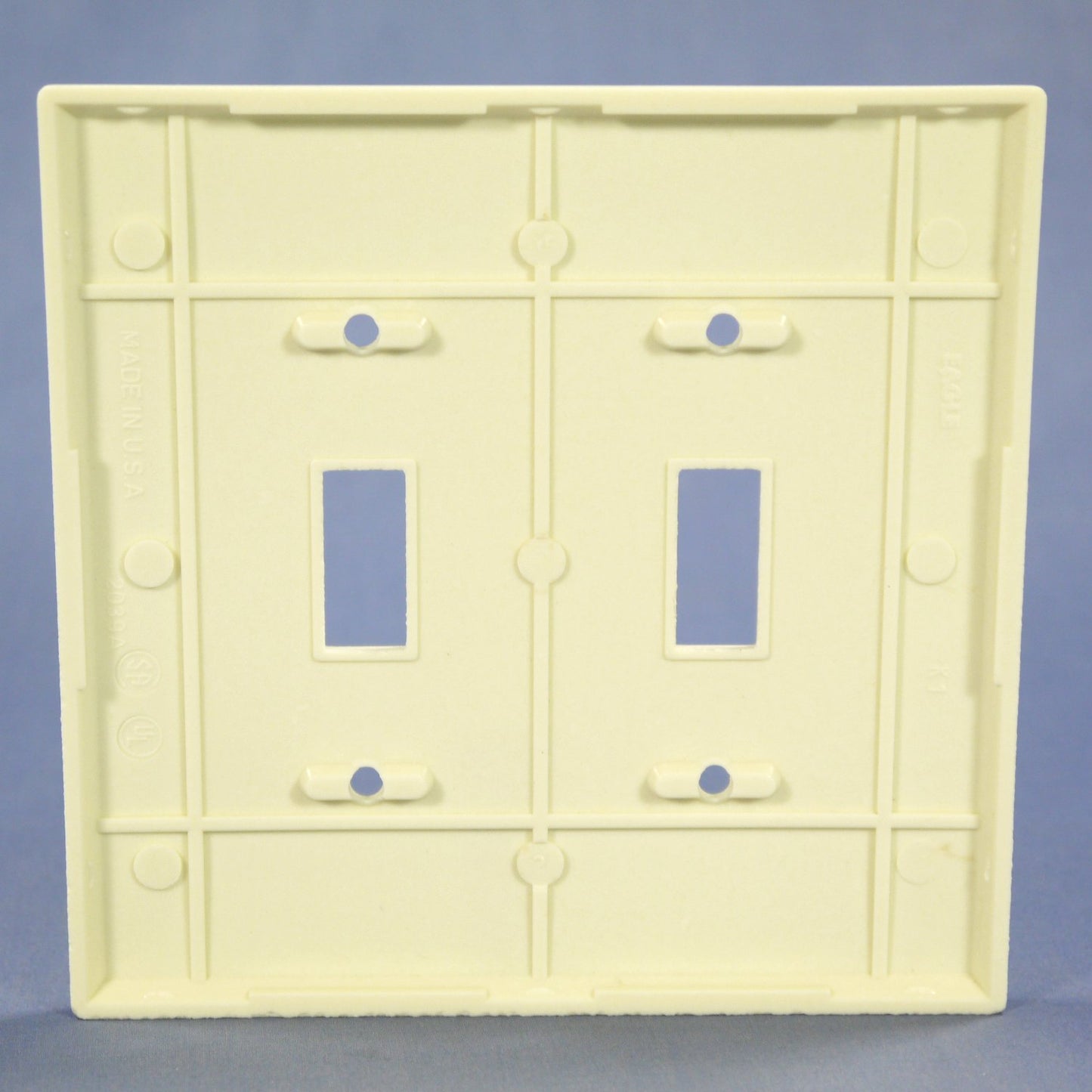 Eagle 2039A Almond 2-Gang Toggle Switch Plastic Mid-Size Wallplate Cover Plate