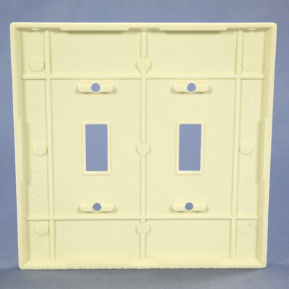 Eagle 2039A Almond 2-Gang Toggle Switch Plastic Mid-Size Wallplate Cover Plate