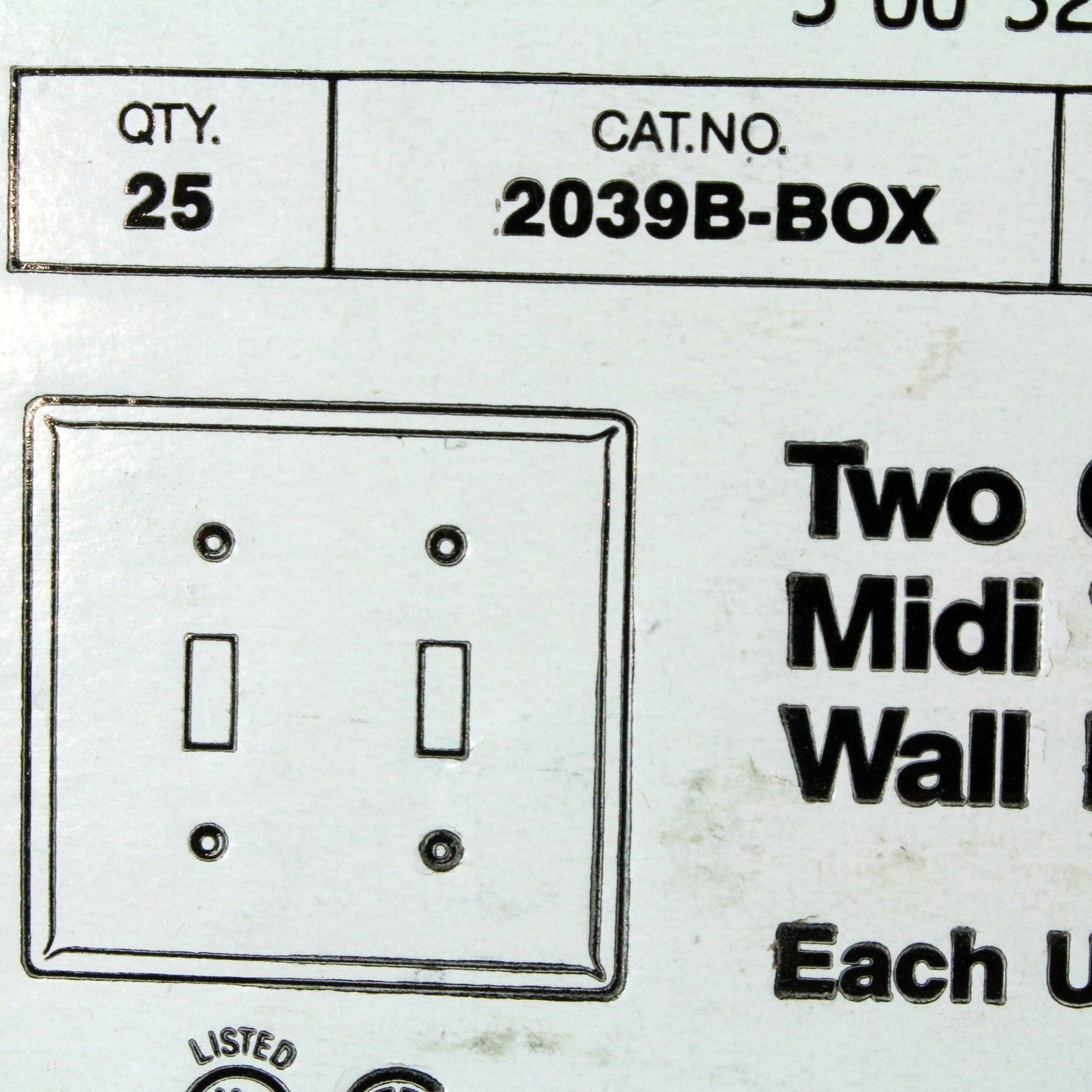 Eagle 2039B Brown 2-Gang Toggle Switch Plastic Mid-Size Wallplate Covers 25-pack
