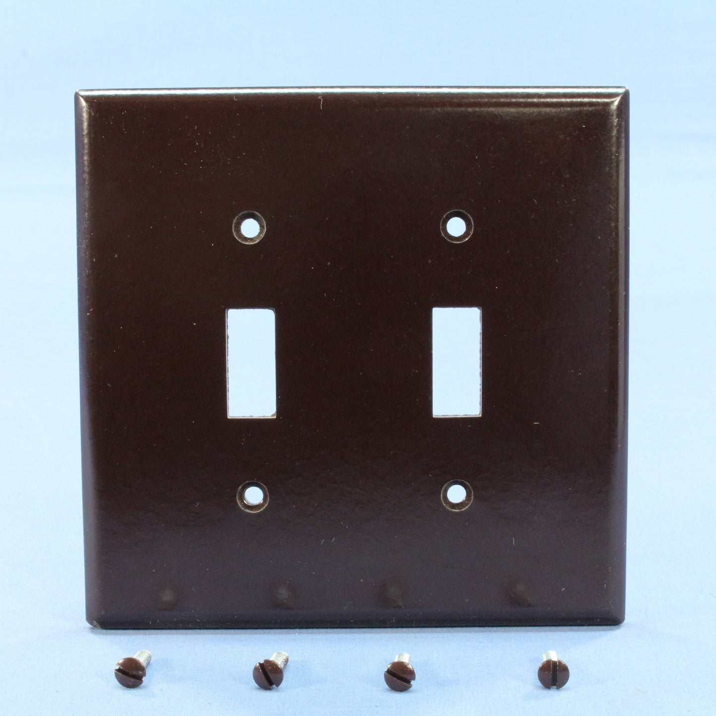 Eagle 2039B Brown 2-Gang Toggle Switch Plastic Mid-Size Wallplate Cover Plate