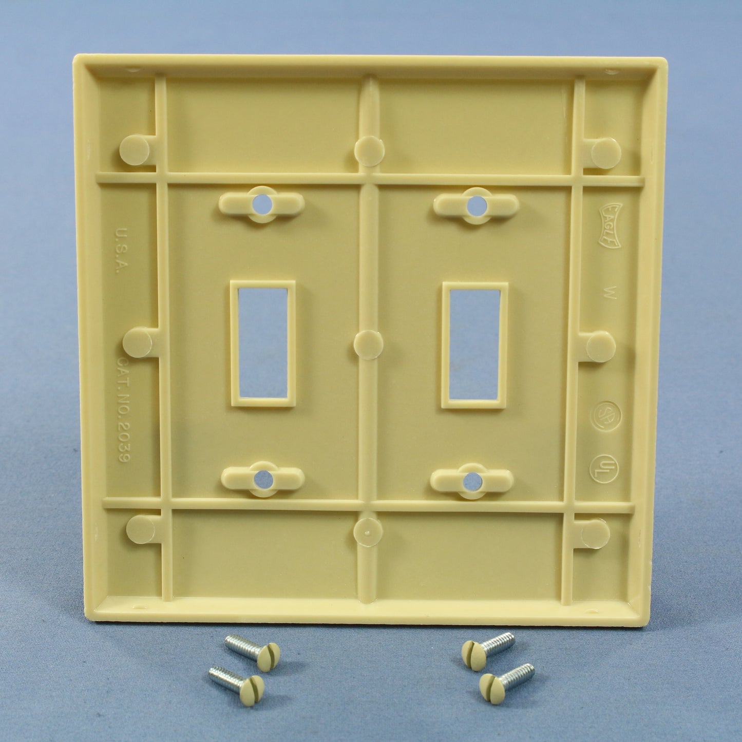 Eagle 2039V Ivory 2-Gang Toggle Switch Plastic Mid-Size Wallplate Covers 25-pack