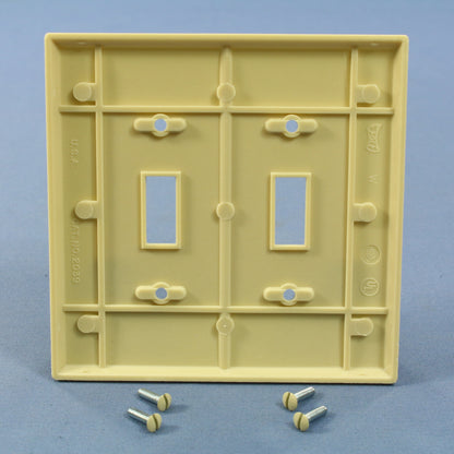 Eagle 2039V Ivory 2-Gang Toggle Switch Plastic Mid-Size Wallplate Covers 25-pack