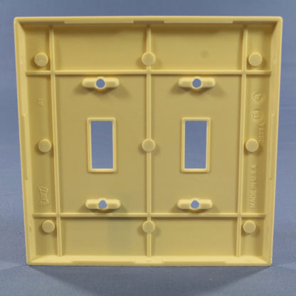 Eagle 2039V Ivory 2-Gang Toggle Switch Plastic Mid-Size Wallplate Cover Plate