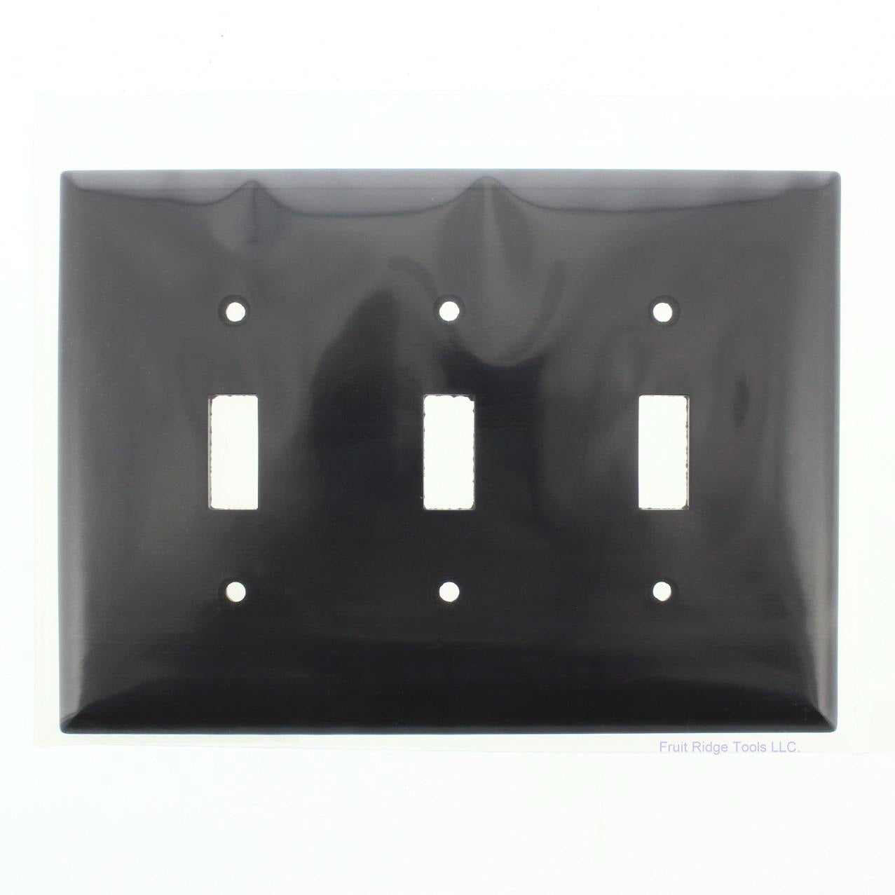 Eagle 2041B Brown 3-Gang Plastic Toggle Switch Mid-Size Wallplate Cover Plate