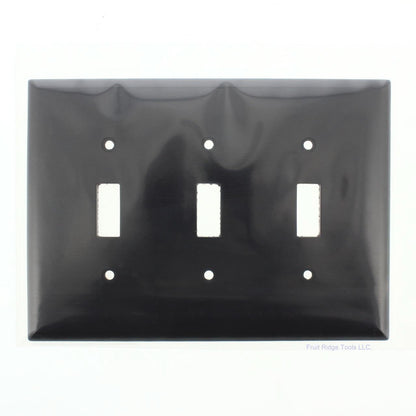 Eagle 2041B Brown 3-Gang Plastic Toggle Switch Mid-Size Wallplate Cover Plate