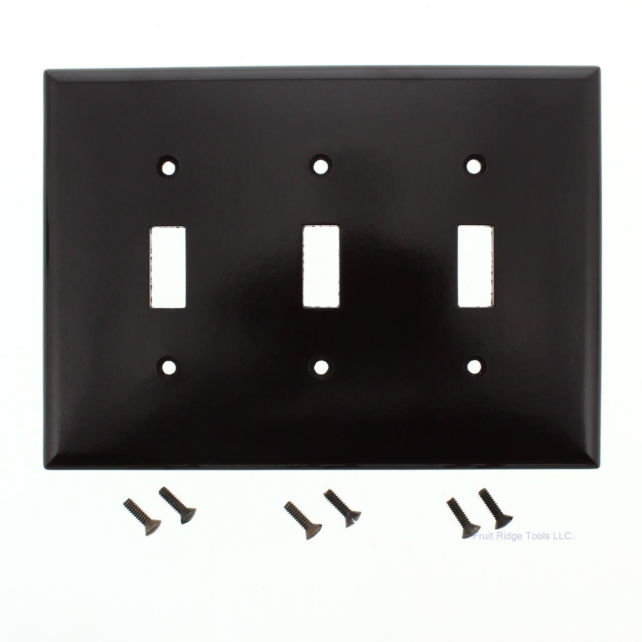 Eagle 2041B Brown 3-Gang Plastic Toggle Switch Mid-Size Wallplate Cover Plate