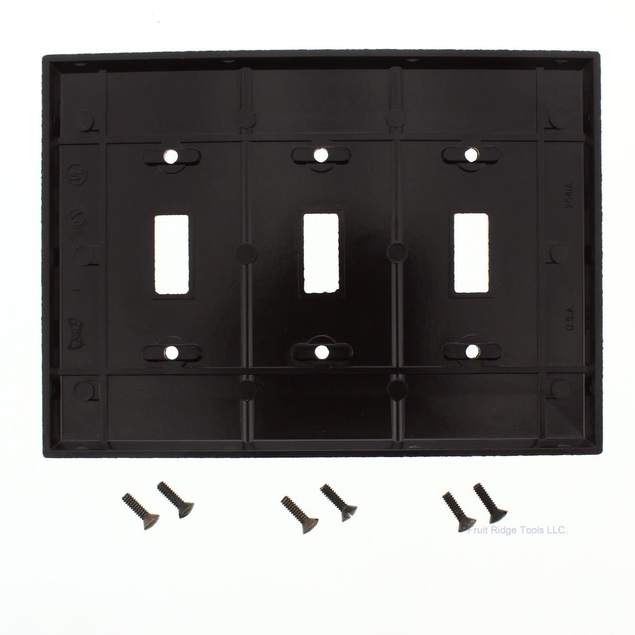 Eagle 2041B Brown 3-Gang Plastic Toggle Switch Mid-Size Wallplate Cover Plate
