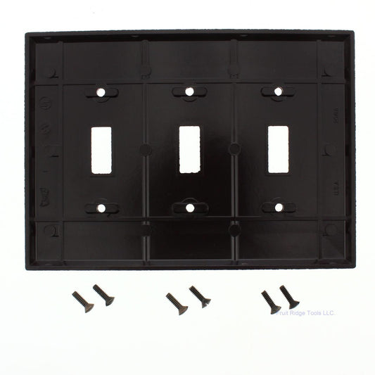 Eagle 2041B Brown 3-Gang Plastic Toggle Switch Mid-Size Wallplate Cover Plate