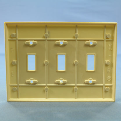 Eagle 2041V Ivory Mid-size 3-Gang Toggle Switch Cover Plastic Wallplates 10-Pack