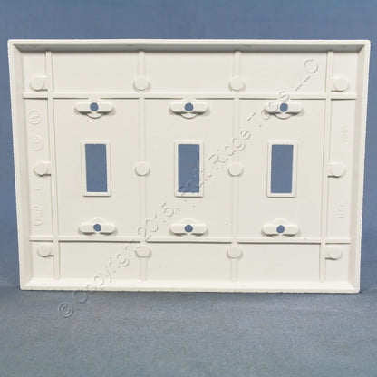 Eagle 2041W White 3-Gang Toggle Switch Plastic Mid-Size Wallplate Cover Plate