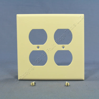 Eagle 2050A Almond 2-Gang Duplex Outlet Plastic Mid-Size Wallplate Cover Plate