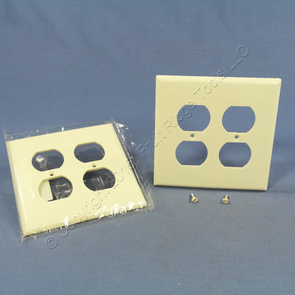 Eagle 2050A Almond 2-Gang Duplex Outlet Plastic Mid-Size Wallplate Covers 2-pack