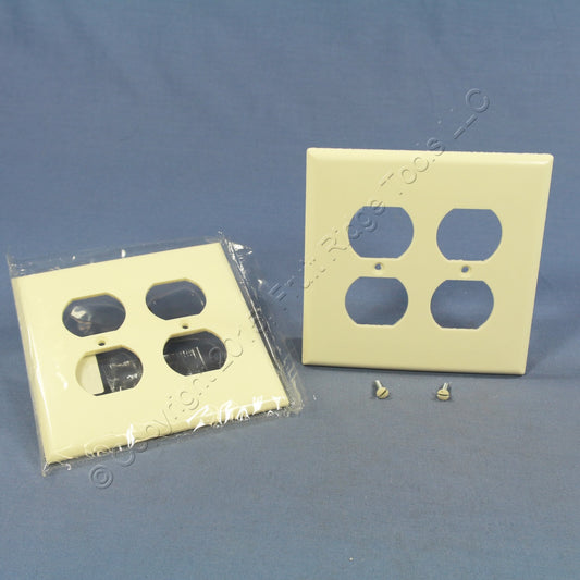 Eagle 2050A Almond 2-Gang Duplex Outlet Plastic Mid-Size Wallplate Covers 2-pack