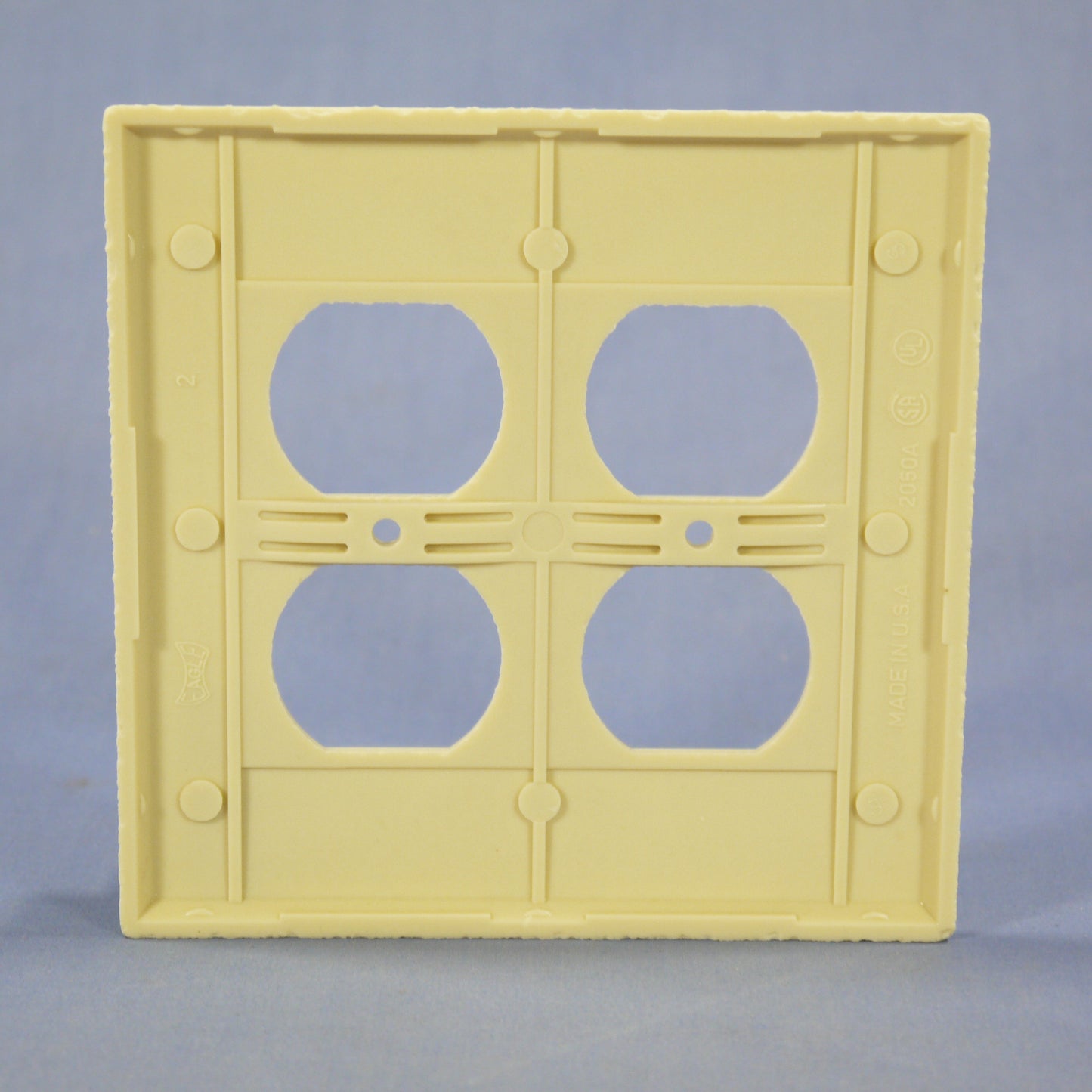 Eagle 2050V Ivory 2-Gang Duplex Outlet Plastic Mid-Size Wallplate Cover Plate