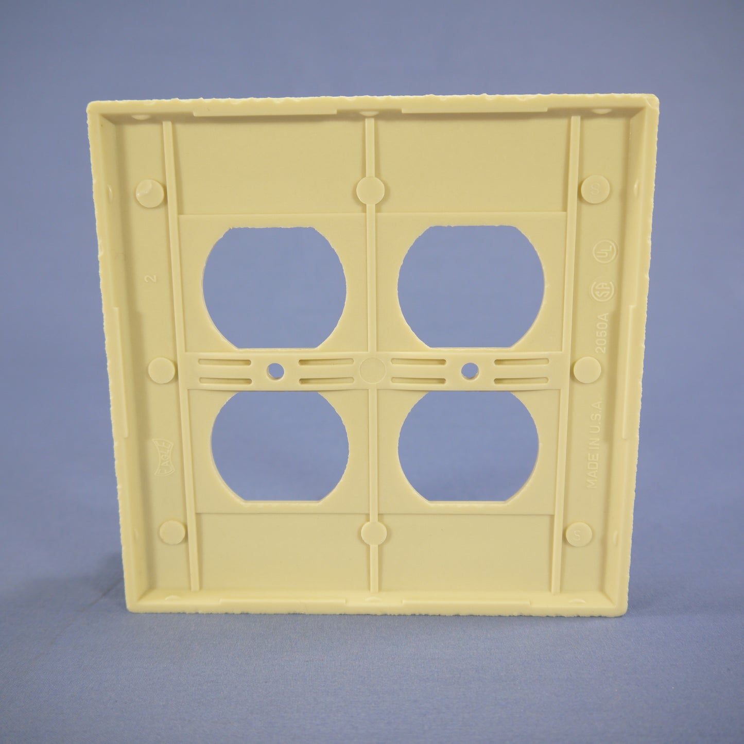 Eagle 2050V Ivory 2-Gang Duplex Outlet Plastic Mid-Size Wallplate Covers 2-pack