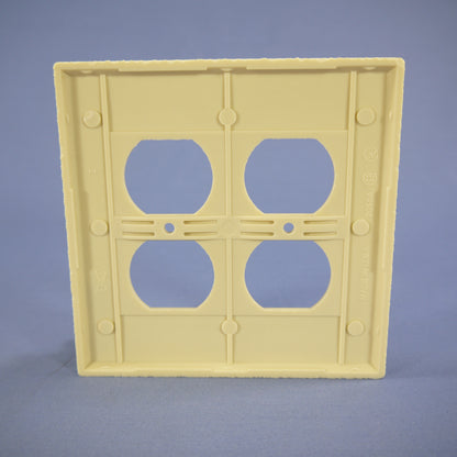 Eagle 2050V Ivory 2-Gang Duplex Outlet Plastic Mid-Size Wallplate Covers 2-pack