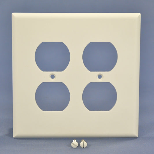 Eagle 2050W White 2-Gang Duplex Outlet Plastic Mid-Size Wallplate Cover Plate