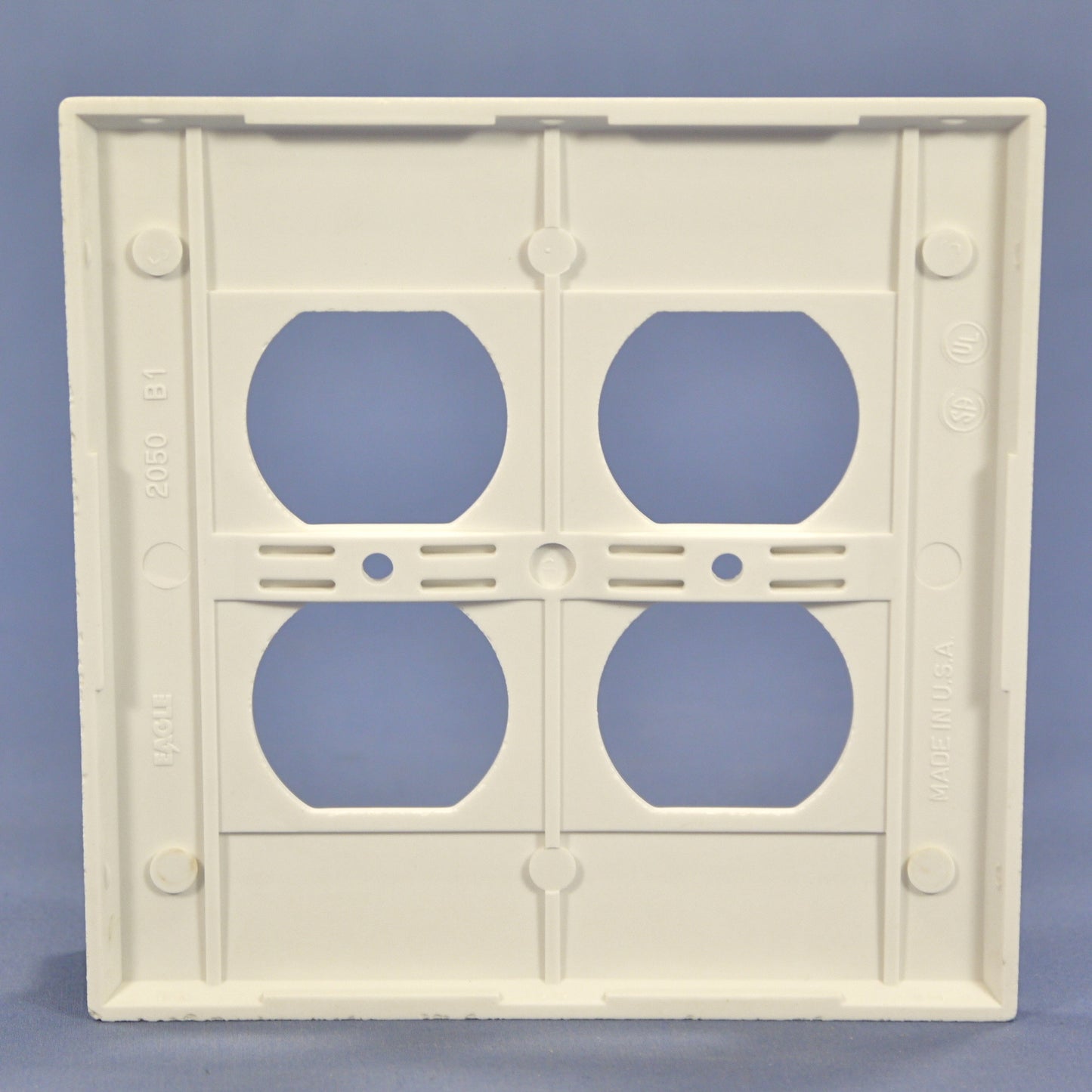 Eagle 2050W White 2-Gang Duplex Outlet Plastic Mid-Size Wallplate Cover Plate