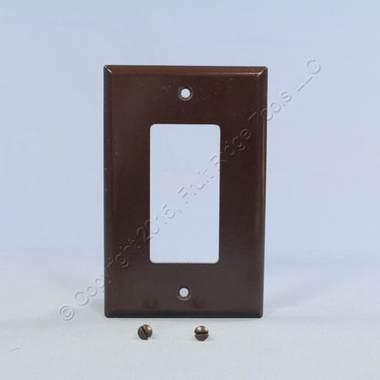 Eagle 2051B Brown 1-Gang Decorator GFCI GFI Plastic Mid-Size Wallplate Cover