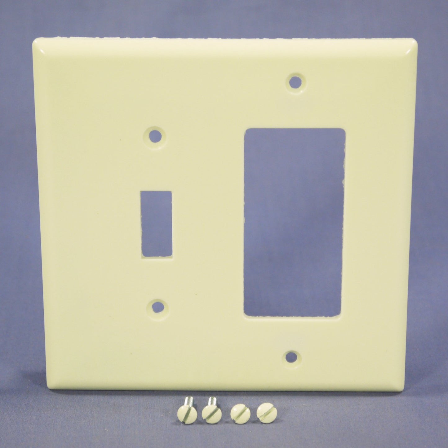 Eagle 2053A Almond 2-Gang Plastic Toggle Switch GFI Decorator Mid-Size Wallplate