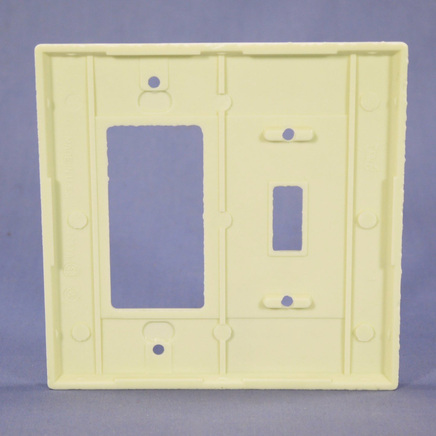 Eagle 2053A Almond 2-Gang Plastic Toggle Switch GFI Decorator Mid-Size Wallplate