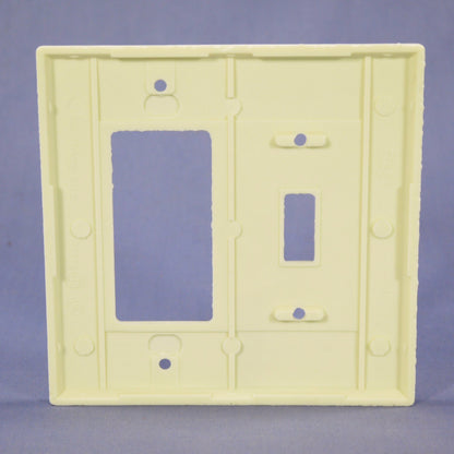 Eagle 2053A Almond 2-Gang Plastic Toggle Switch GFI Decorator Mid-Size Wallplate