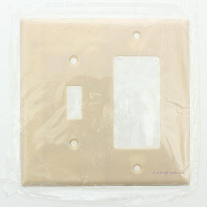 Eagle 2053V Ivory 2-Gang Toggle Switch Decorator GFCI Plastic Mid-Size Wallplate