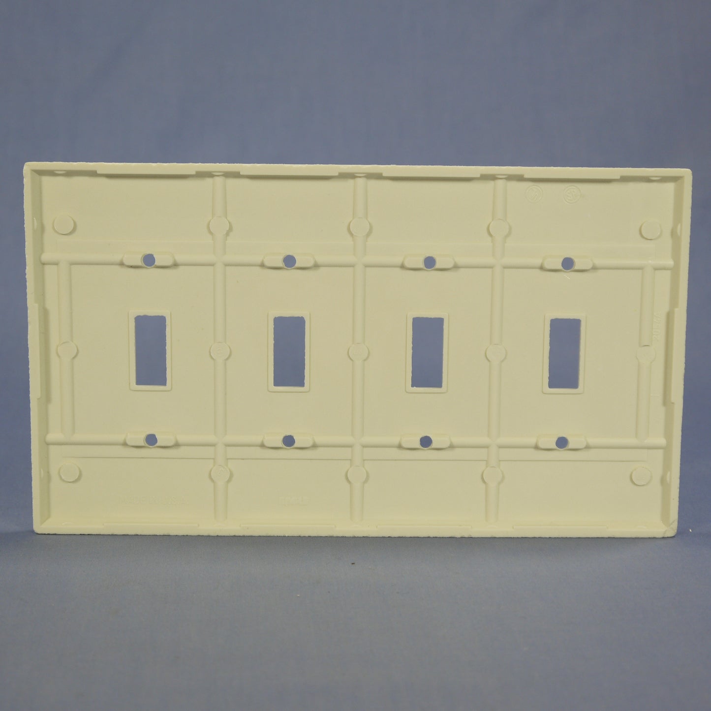 Eagle 2054-A Almond 4-Gang Toggle Switch Plastic Mid-Size Wallplate Cover Plate