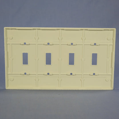 Eagle 2054-A Almond 4-Gang Toggle Switch Plastic Mid-Size Wallplate Cover Plate