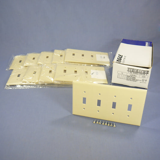 Eagle 2054V Ivory Mid-Size 4G Toggle Switch Cover Thermoset Wallplates 10-Pack