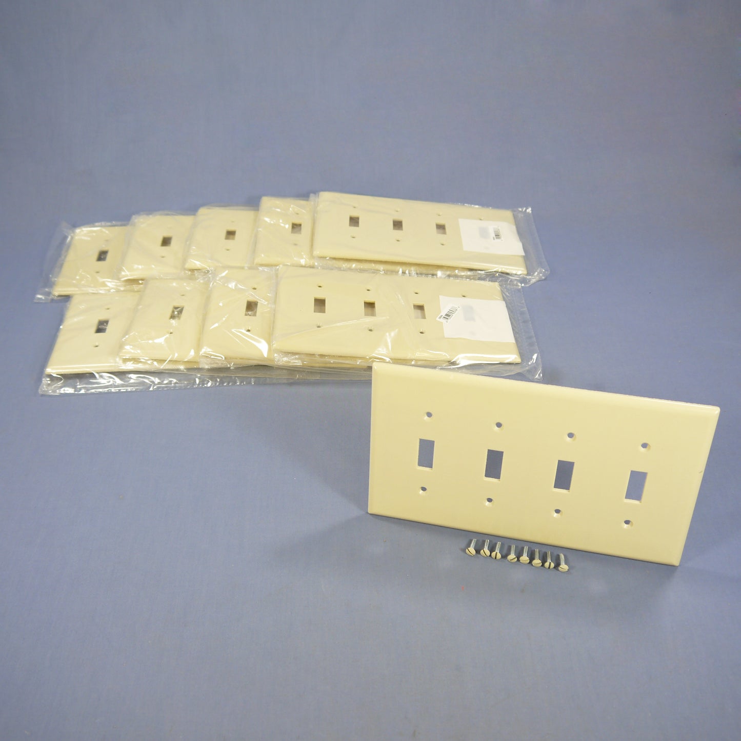 Eagle 2054V Ivory Mid-Size 4G Toggle Switch Cover Thermoset Wallplates 10-Pack