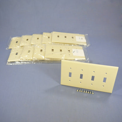 Eagle 2054V Ivory Mid-Size 4G Toggle Switch Cover Thermoset Wallplates 10-Pack