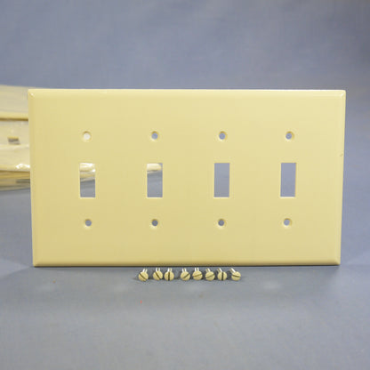 Eagle 2054V Ivory Mid-Size 4G Toggle Switch Cover Thermoset Wallplates 10-Pack
