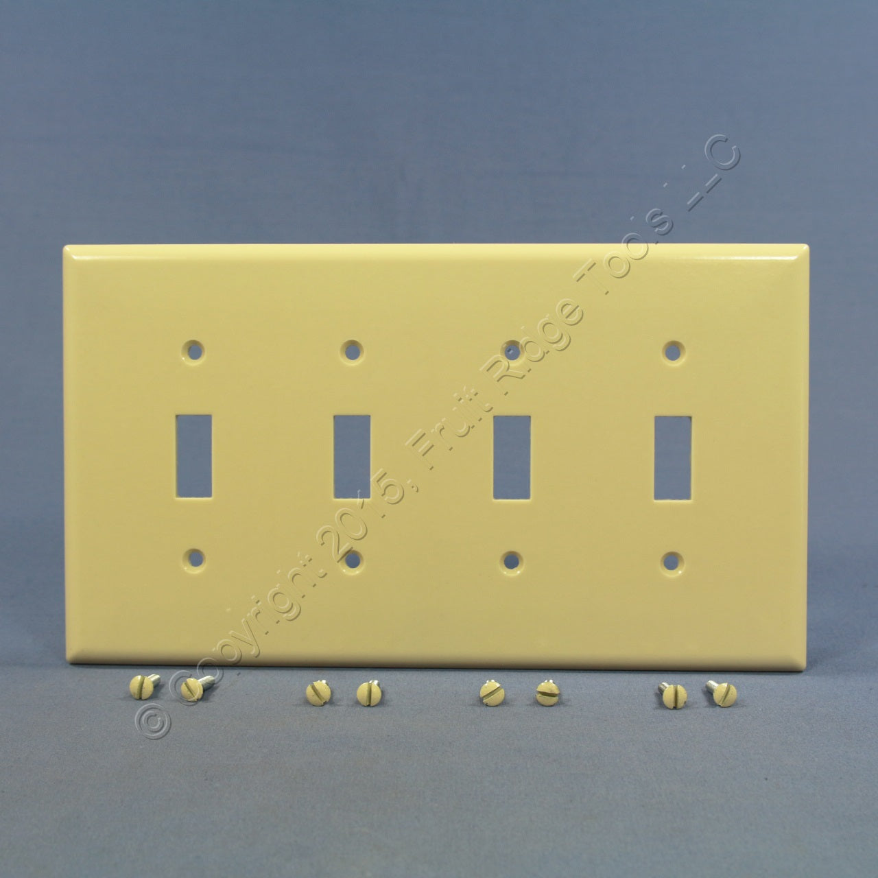 Eagle 2054V Ivory Mid-size 4-Gang Toggle Switch Cover Plate Thermoset Wallplate