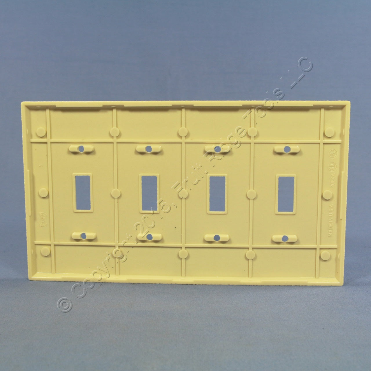 Eagle 2054V Ivory Mid-size 4-Gang Toggle Switch Cover Plate Thermoset Wallplate