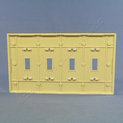 Eagle 2054V Ivory Mid-size 4-Gang Toggle Switch Cover Plate Thermoset Wallplate